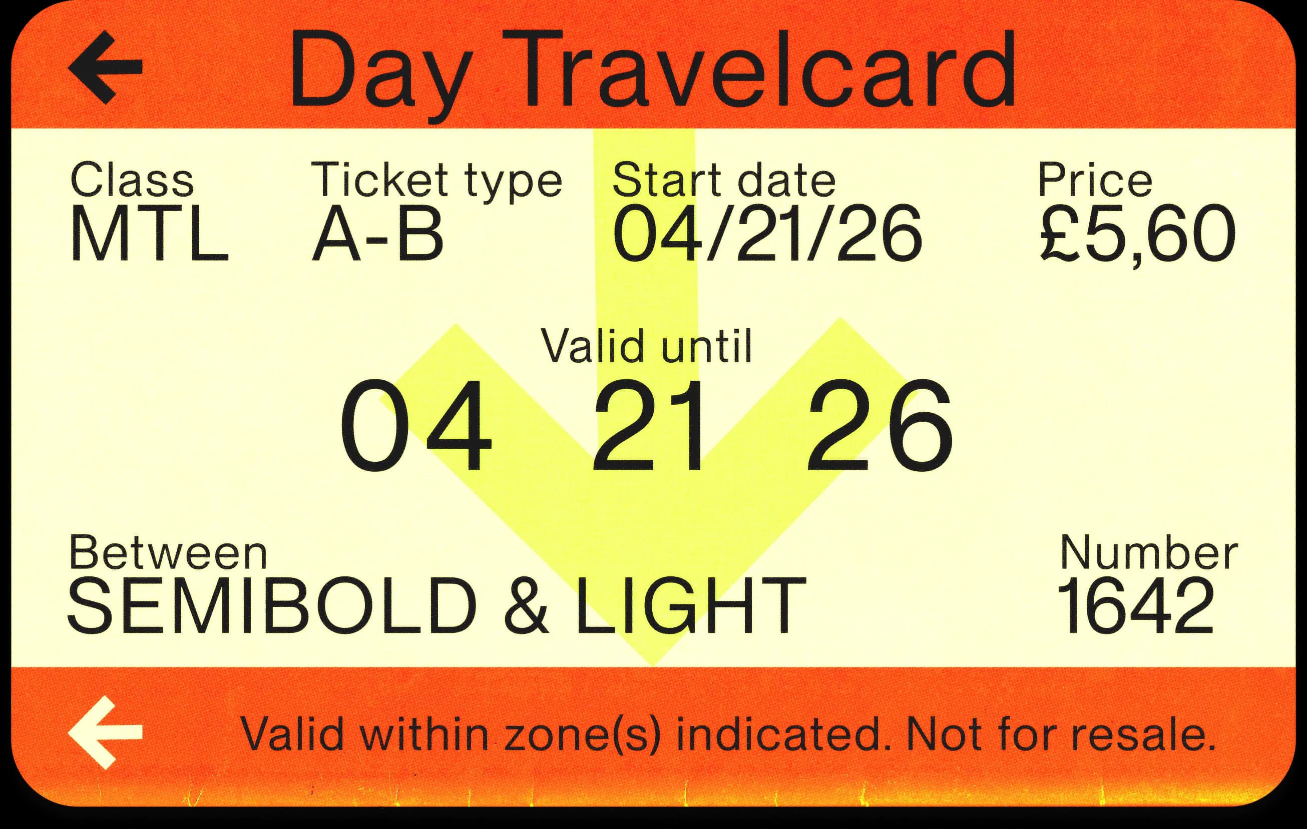 Neue Montreal transit ticket